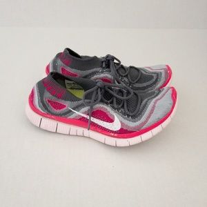 Nike Free Flynit 5.0 Running Athletic Shoes | Grey and Pink | Woman’s size 7.5